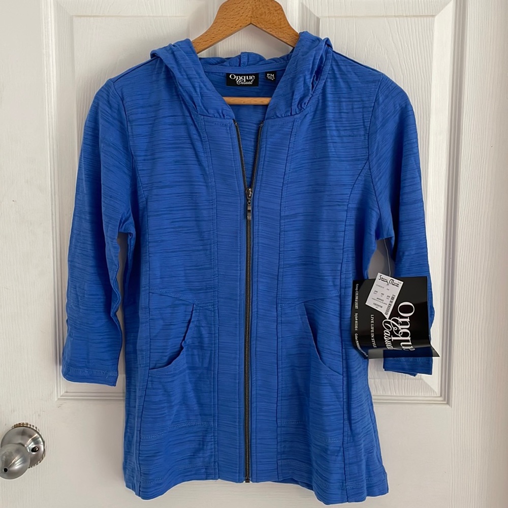 Onque Casual Lightweight Zip-up Hoodie-Petite Medium